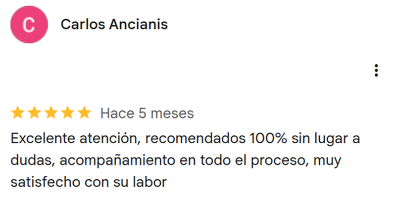 Reseña de Carlos Ancianis en Google